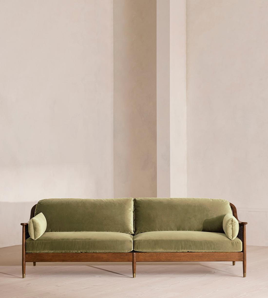 Atlanta Four Seater Sofa - Velvet - Lichen - US - Listing - Image 2