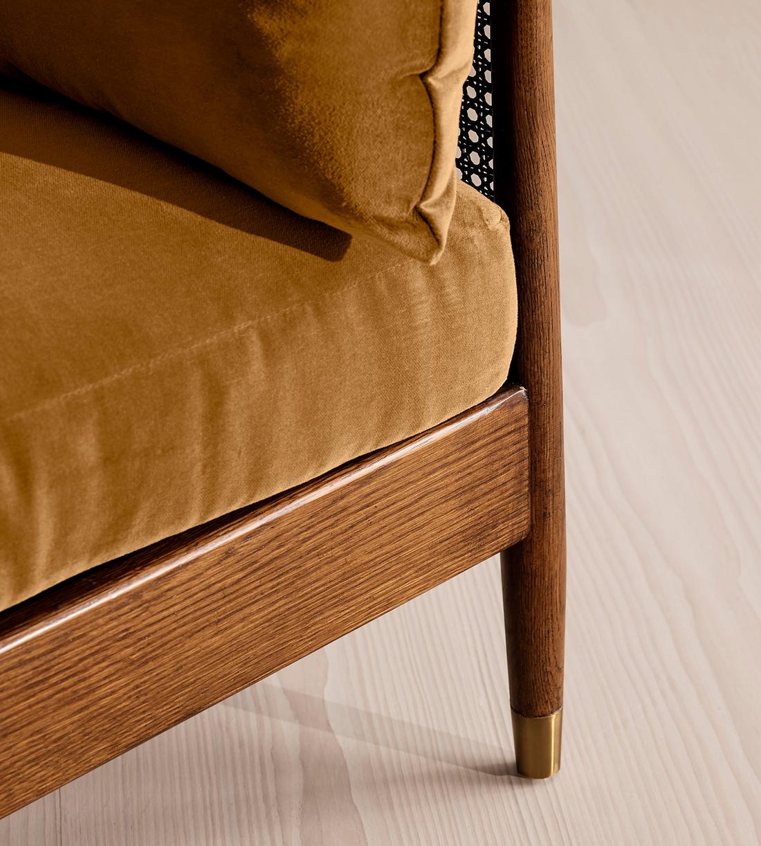 Atlanta Four Seater Sofa - Velvet - Mustard - US - Images - Image 5