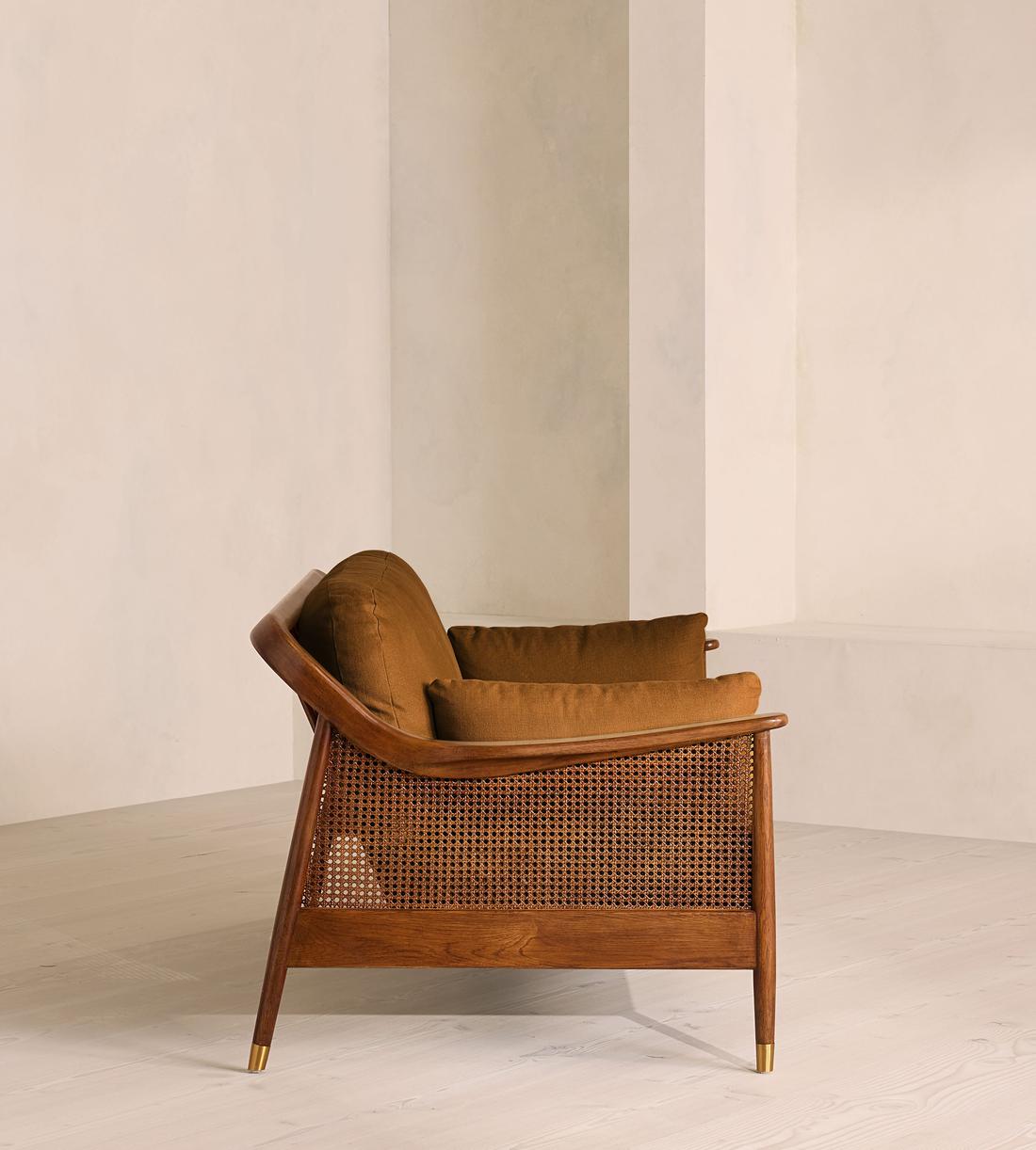 Atlanta Three Seater Sofa - Linen - Terracotta - US - Images - Image 3