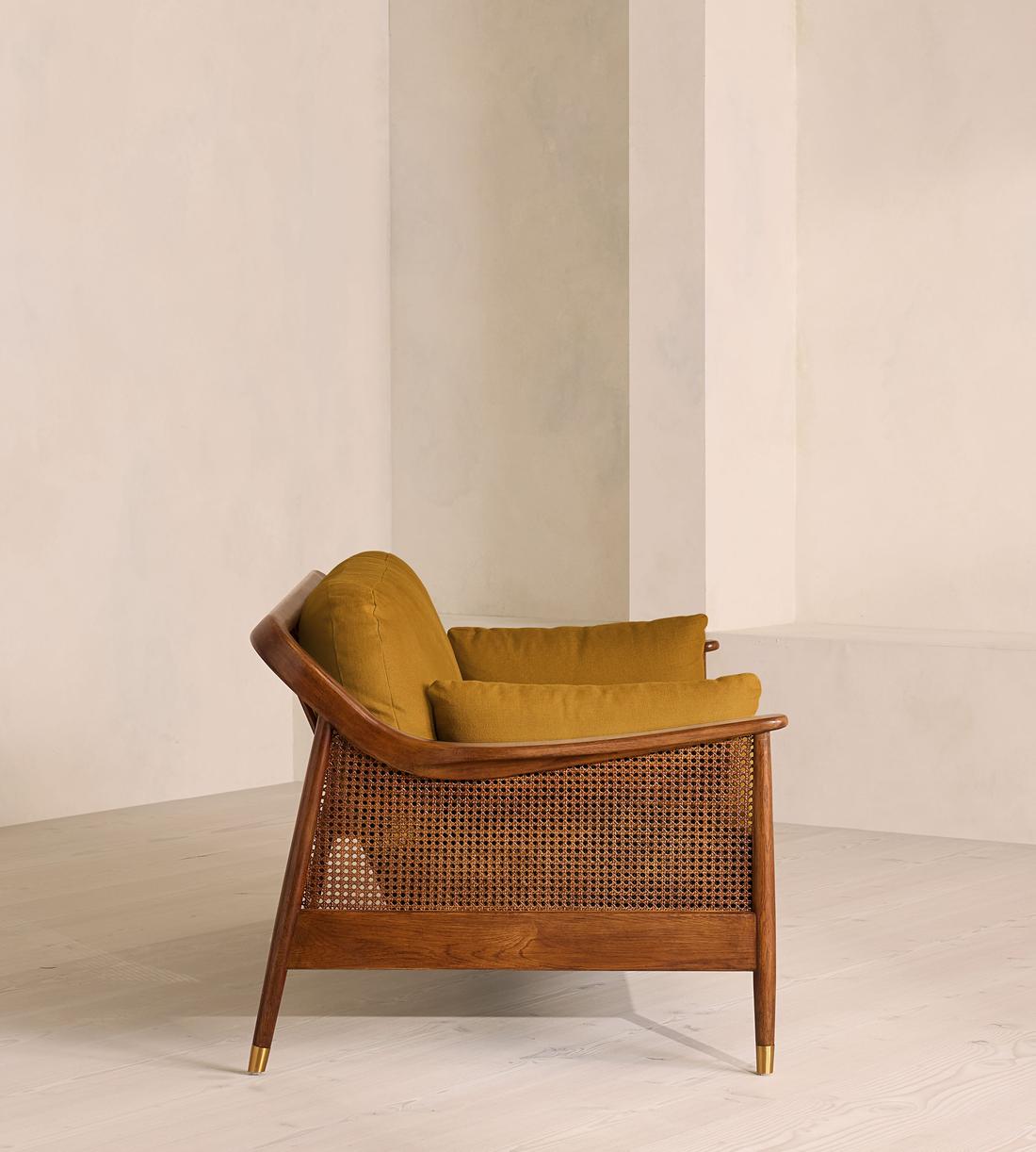 Atlanta Three Seater Sofa - Linen - Turmeric - UK - Images - Image 3