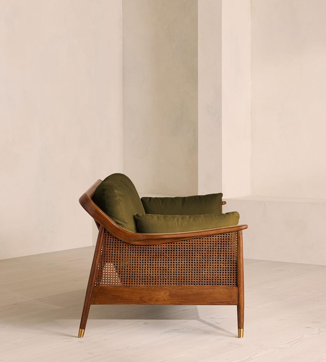 Atlanta Three Seater Sofa - Linen - Olive - US - Images - Image 3