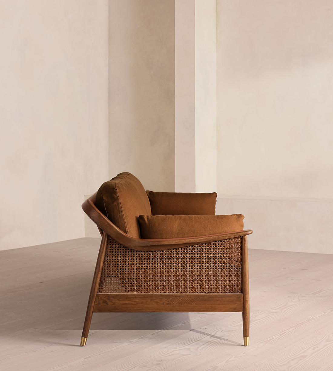 Atlanta Four Seater Sofa - Linen - Terracotta - US - Images - Image 3