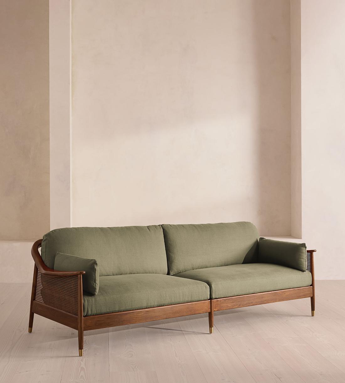 Atlanta Four Seater Sofa - Linen - Sage - US - Listing - Image 2