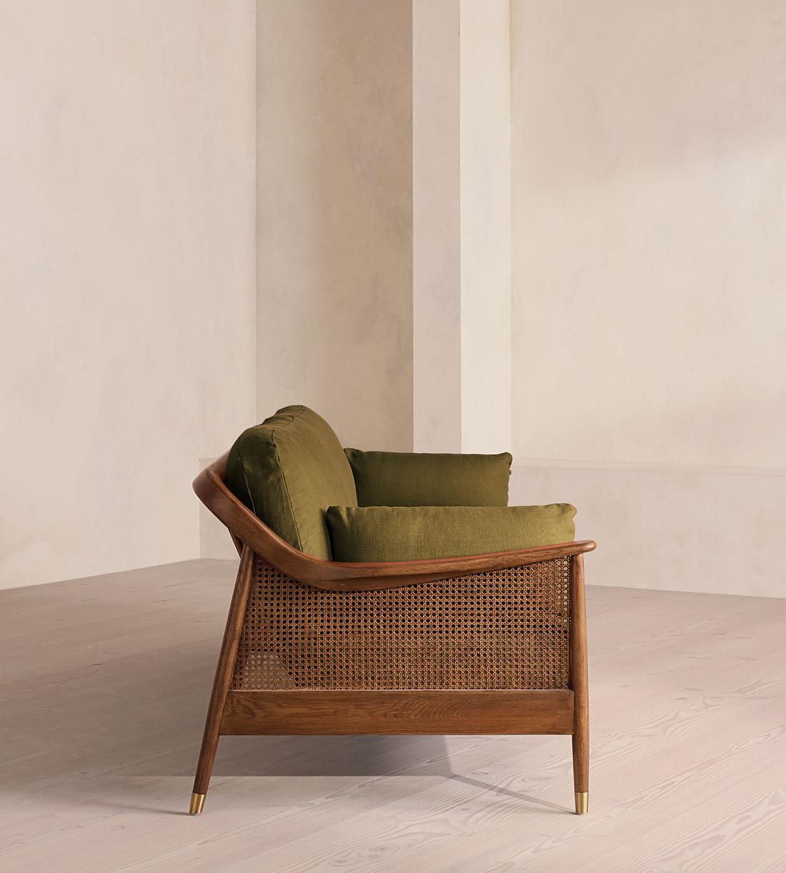 Atlanta Four Seater Sofa - Linen - Olive - US - Images - Image 3