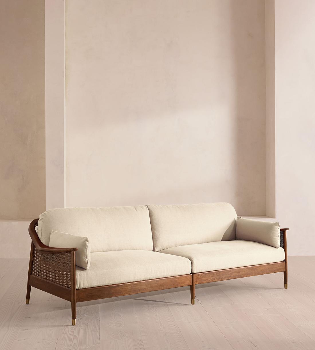 Atlanta Four Seater Sofa - Linen - Bisque - US - Listing - Image 2