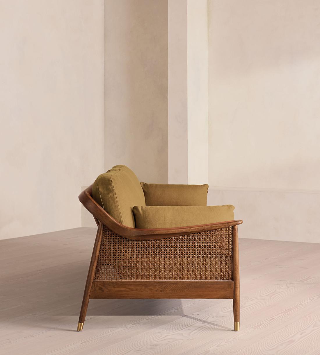 Atlanta Four Seater Sofa - Linen - Ochre - US - Images - Image 3
