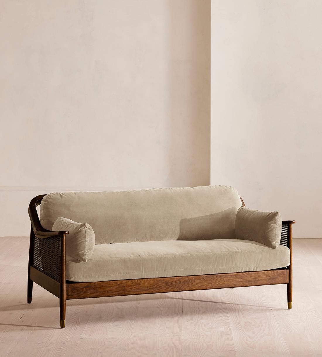 Atlanta Three Seater - Velvet - Oyster - UK - Listing - Image 1
