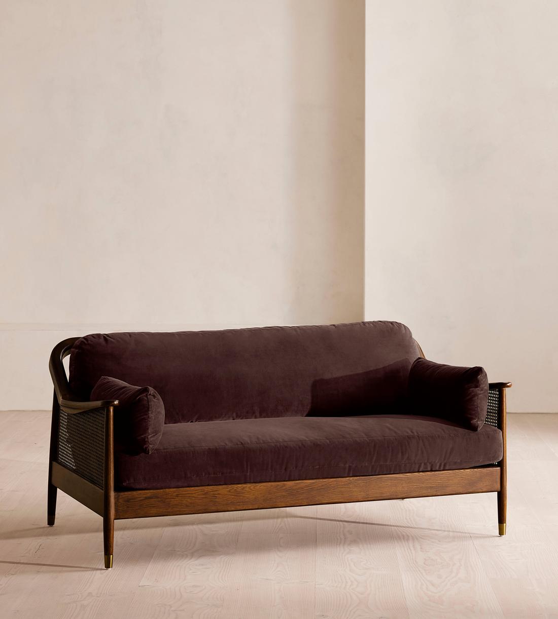 Atlanta Three Seater - Velvet - Aubergine - UK - Listing - Image 1