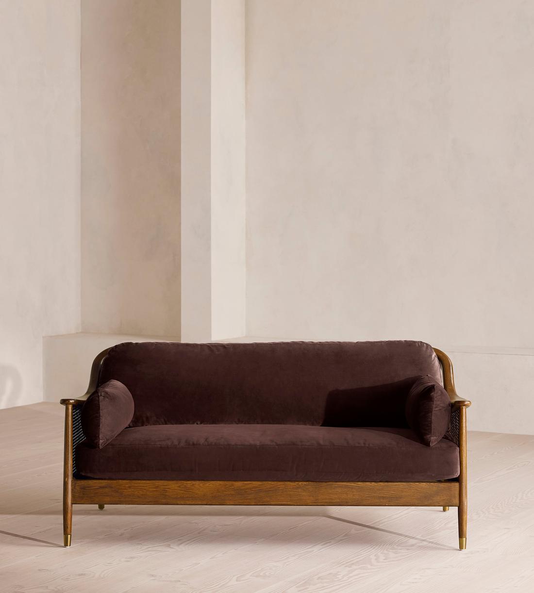 Atlanta Three Seater - Velvet - Aubergine - UK - Listing - Image 2