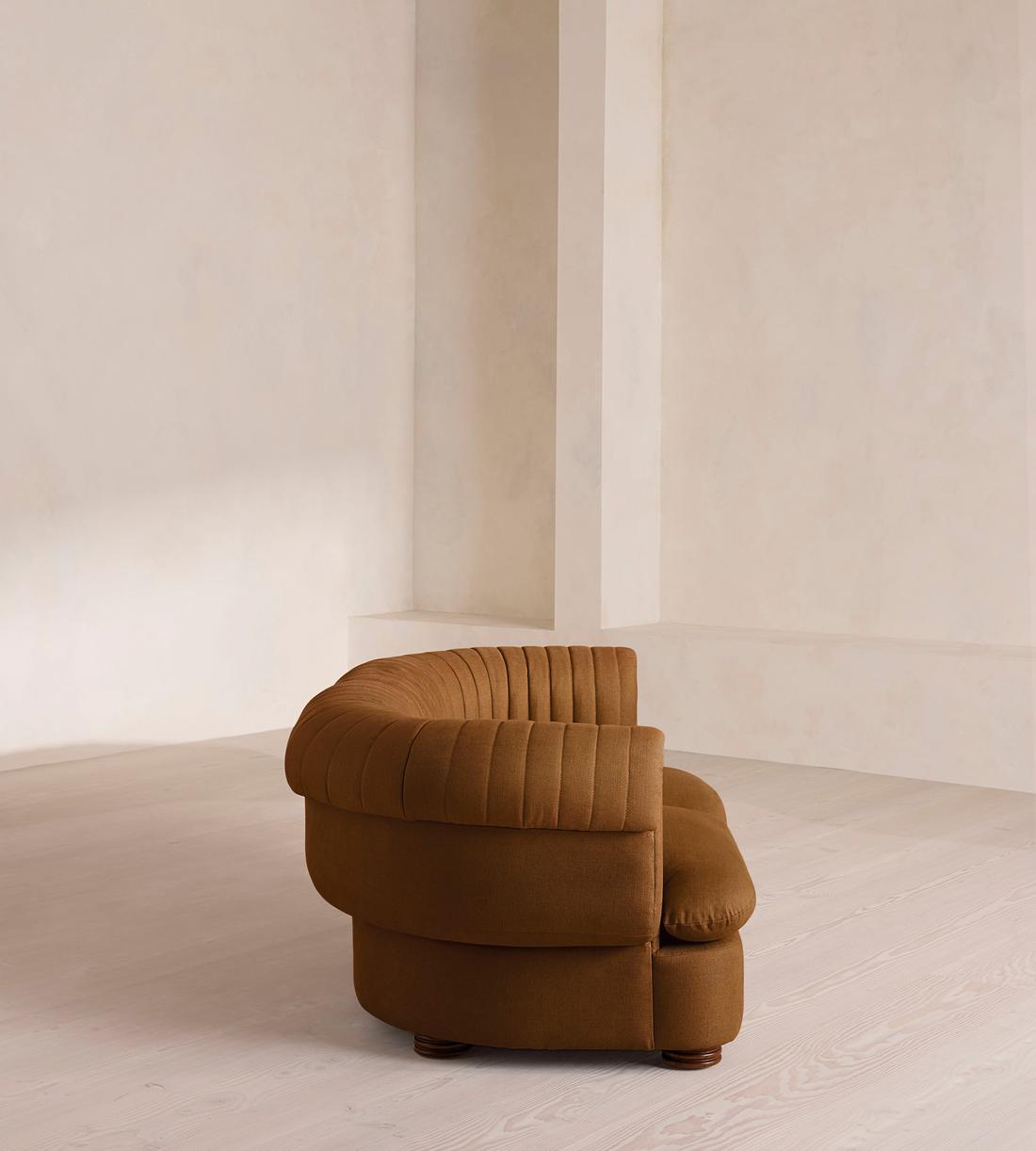 Rava Sectional Sofa - Three Seater - Linen - Terracotta - US - Images - Image 3