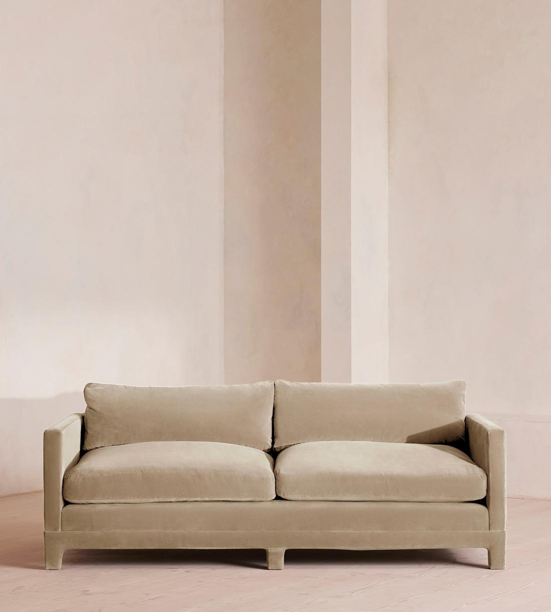 Ashford Three Seater Sofa - Velvet - Oyster - US - Listing - Image 1