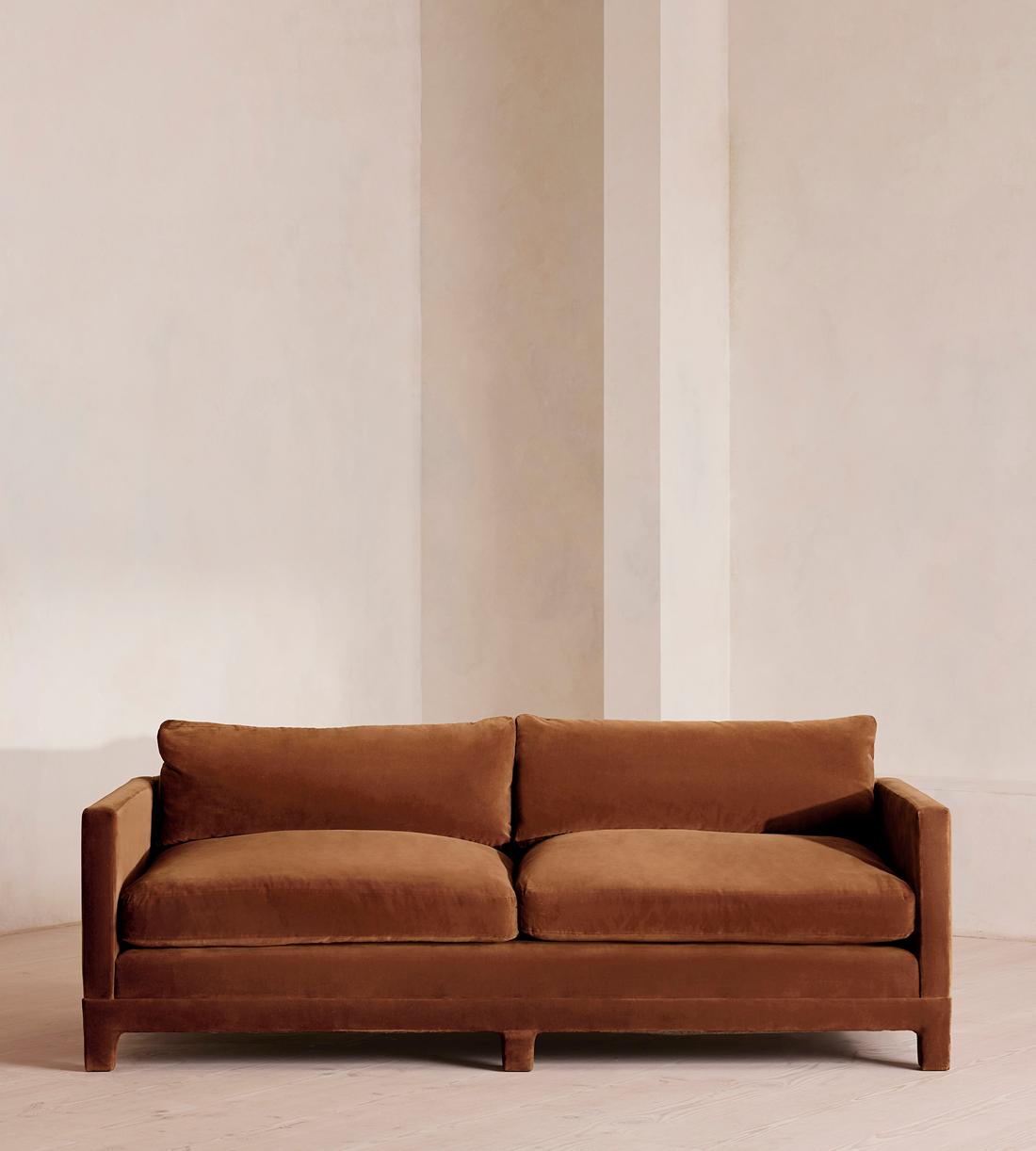 Ashford Three Seater Sofa - Velvet - Cinnamon - UK - Listing - Image 1