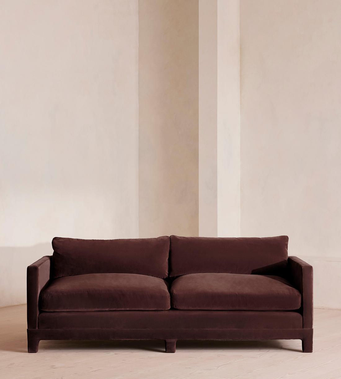 Ashford Three Seater Sofa - Velvet - Aubergine - UK - Listing - Image 1