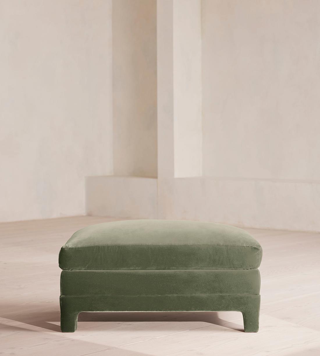 Ashford Ottoman - Velvet - Seafoam - UK - Listing - Image 2