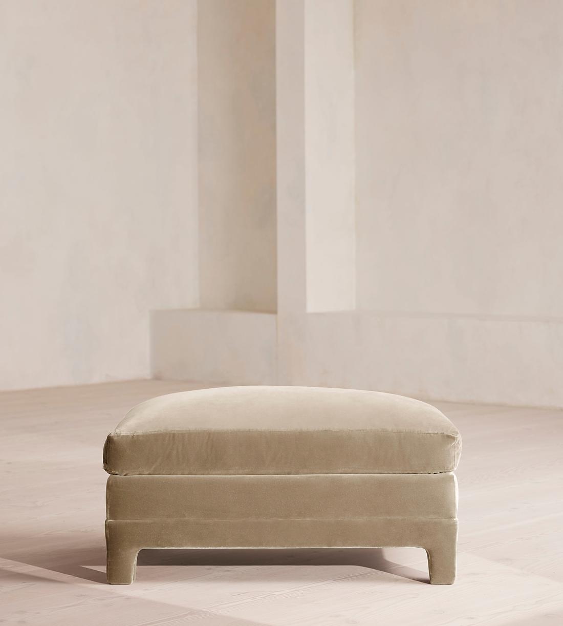 Ashford Ottoman - Velvet - Oyster - UK - Listing - Image 2