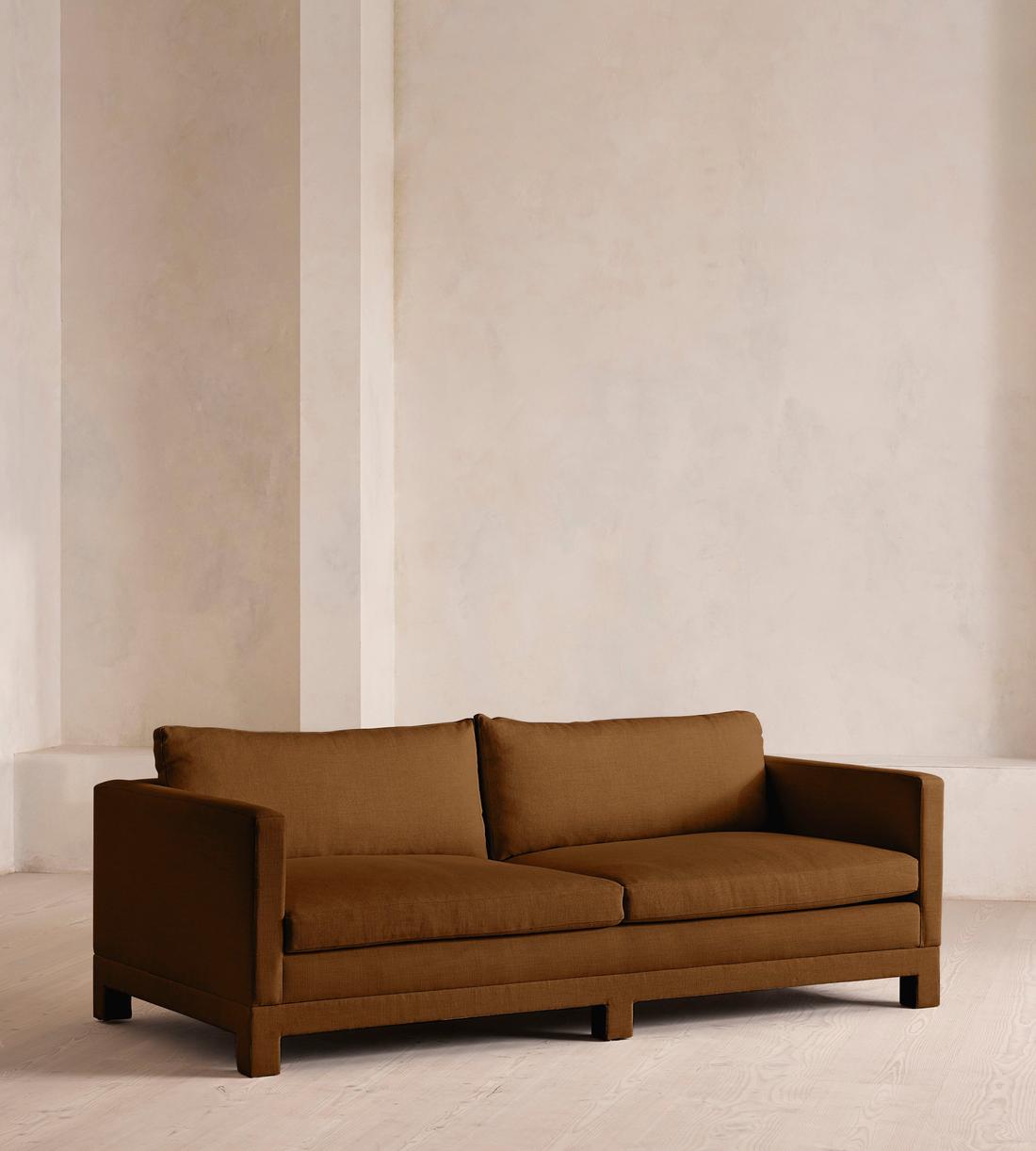 Ashford Three Seater Sofa - Linen - Terracotta - UK - Listing - Image 2