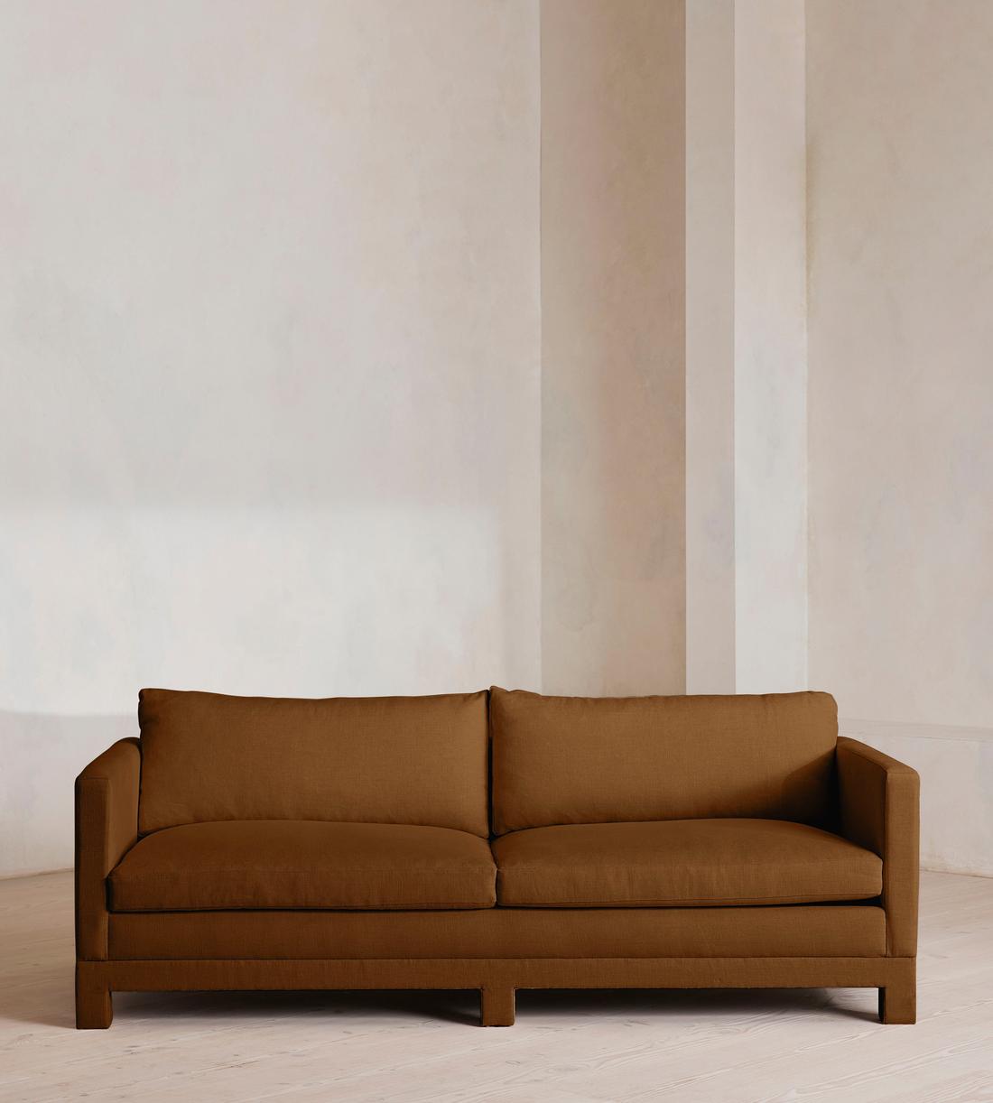 Ashford Three Seater Sofa - Linen - Terracotta - US - Listing - Image 1