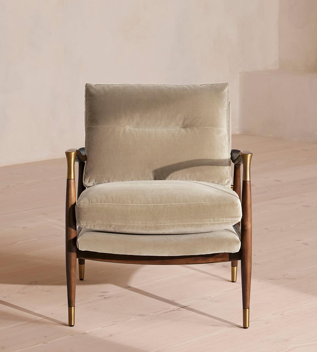 Theodore Armchair - Velvet - Oyster - US - Listing - Image 2