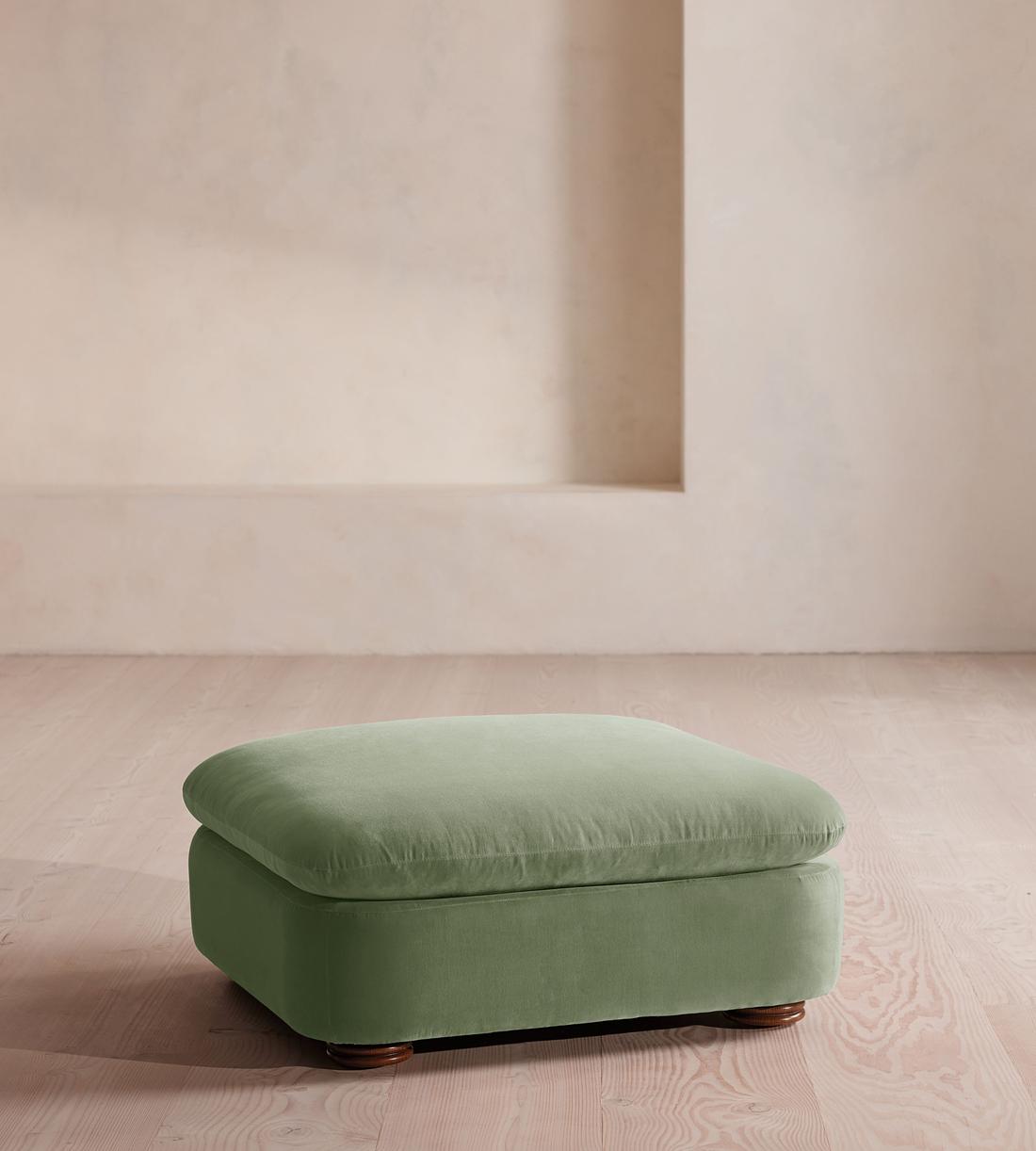 Rava Ottoman - Velvet - Seafoam - UK - Listing - Image 2