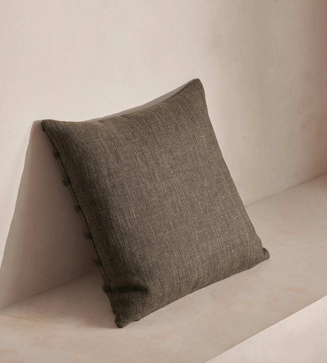 Victor Square Cushion - Chocolate Stripe - Images - Image 3