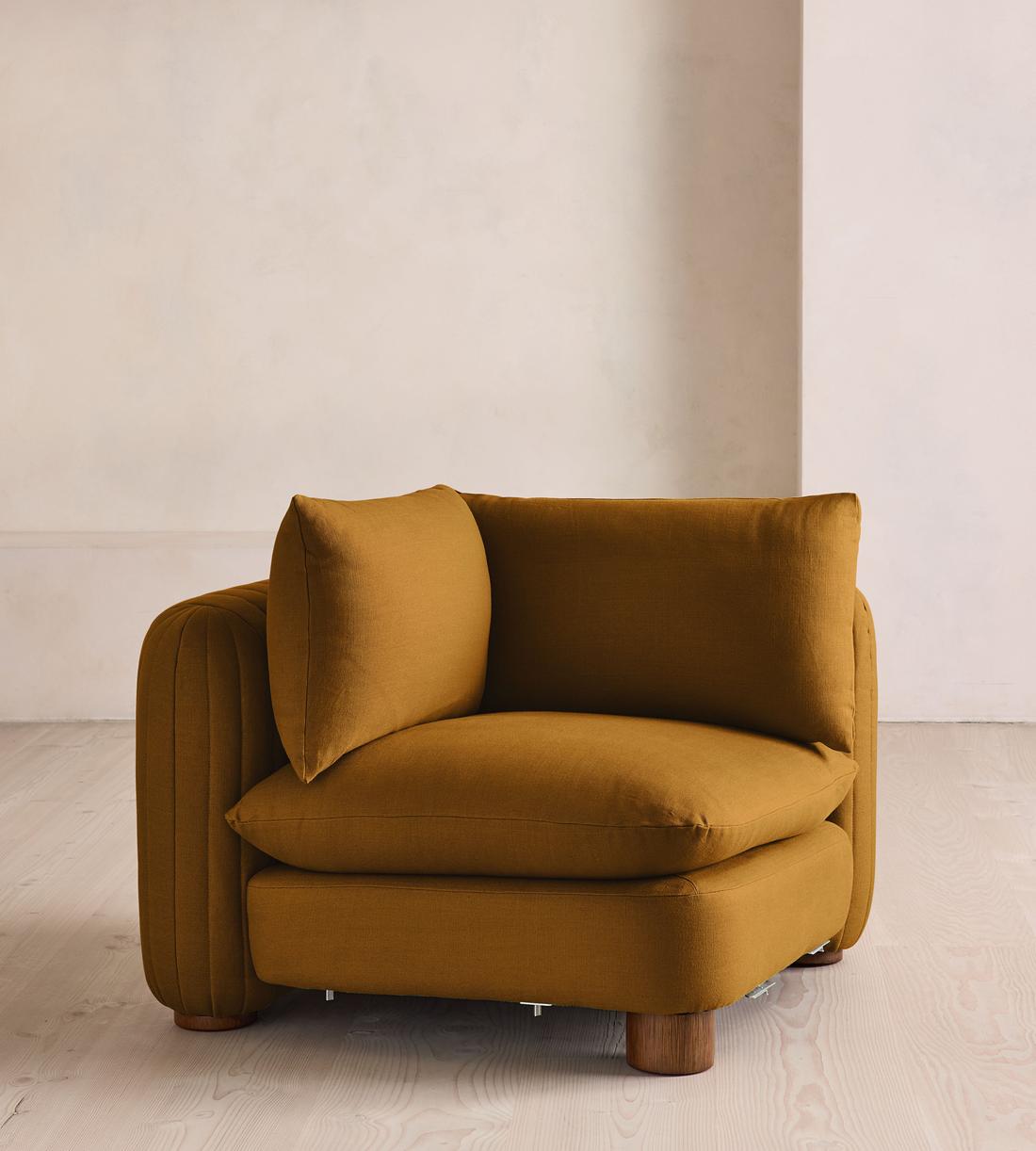 Vivienne Deeper Sit Modular Sofa - Corner Sofa - Linen - Turmeric - UK - Listing - Image 2