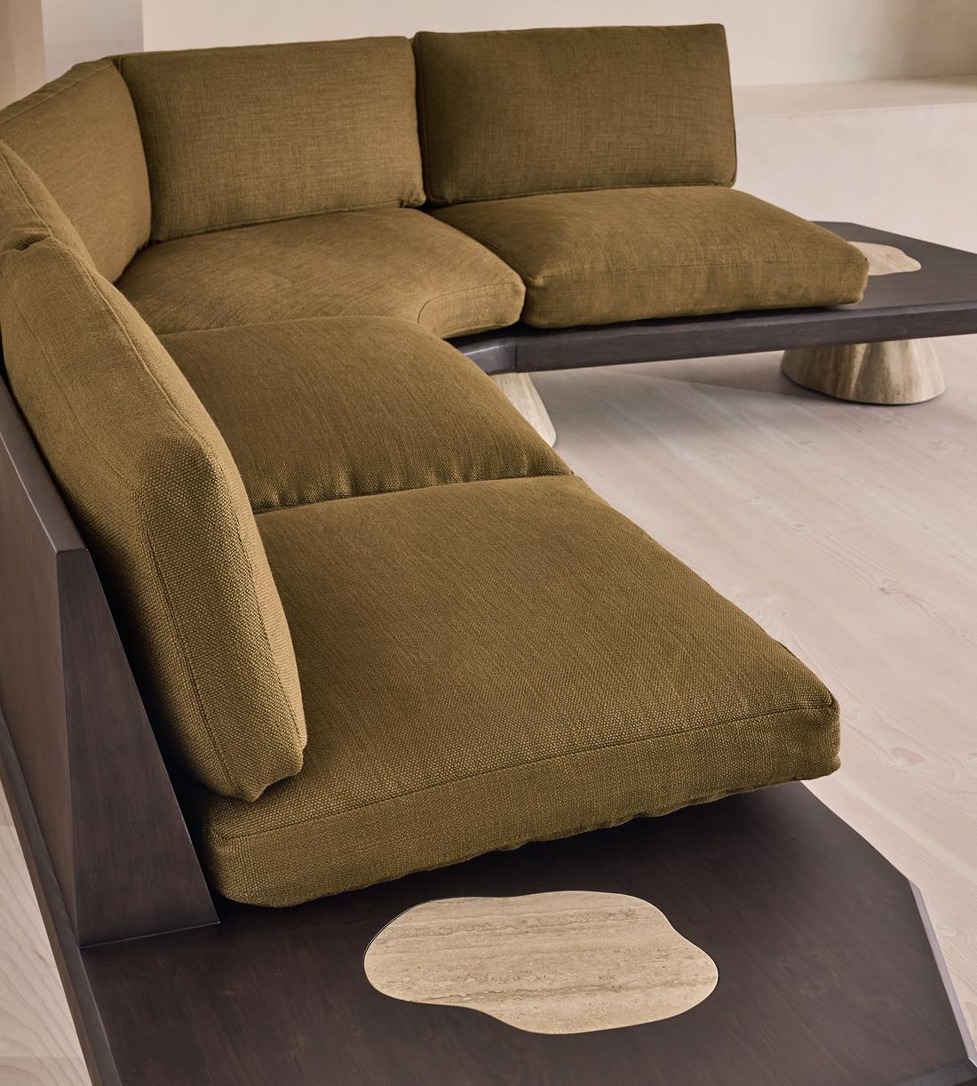 Torno Modular Sofa - Wool Linen - Ochre  - EU - Images - Image 4
