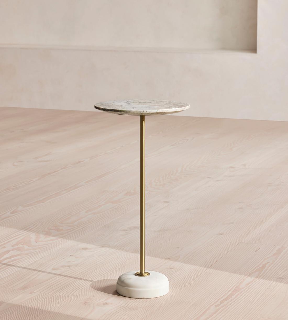 Fleet Side Table - Small - Terra Bianca Marble - Listing - Image 1