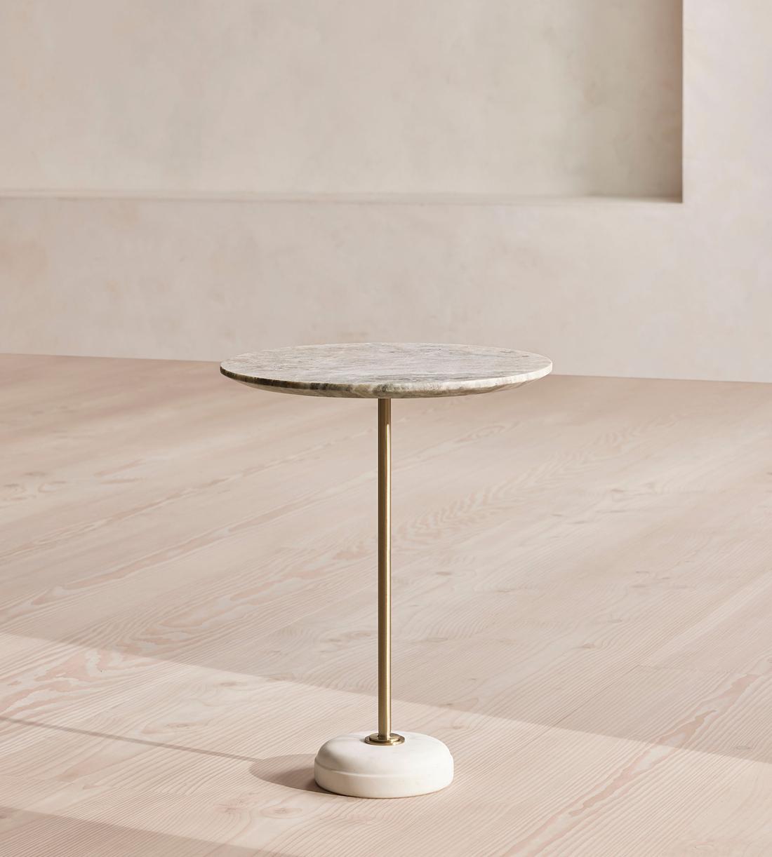 Fleet Side Table - Medium - Terra Bianca Marble - Listing - Image 1
