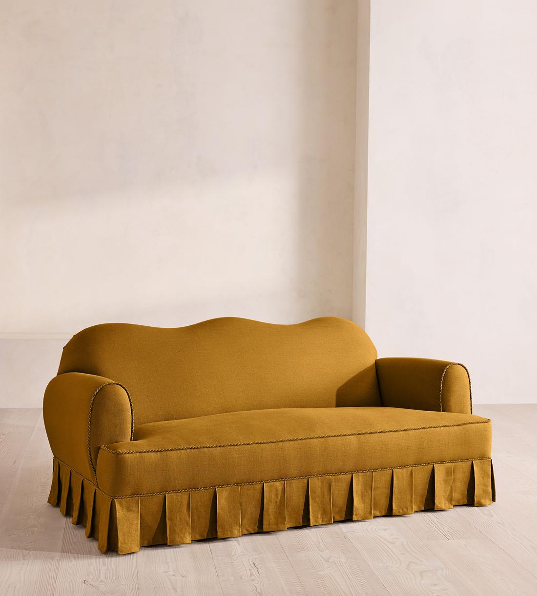 Madelyn Three Seater Sofa - Linen - Turmeric - UK - Listing - Image 1