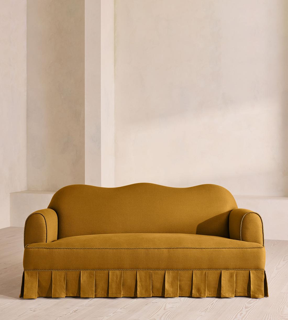 Madelyn Three Seater Sofa - Linen - Turmeric - UK - Listing - Image 2