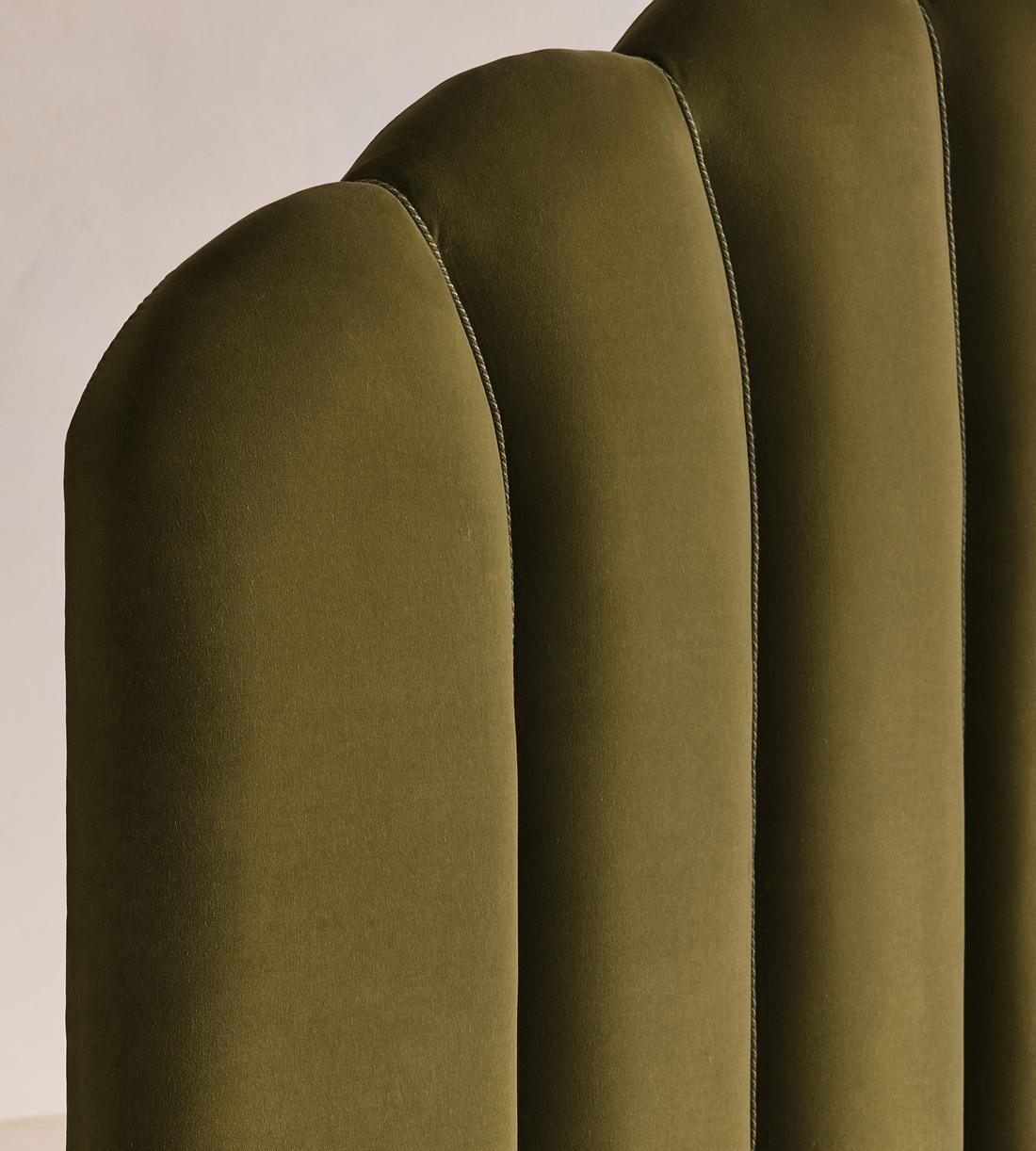 Manette Bed - with Twisted Cord - Full - Velvet - Olive - US - Images - Image 4