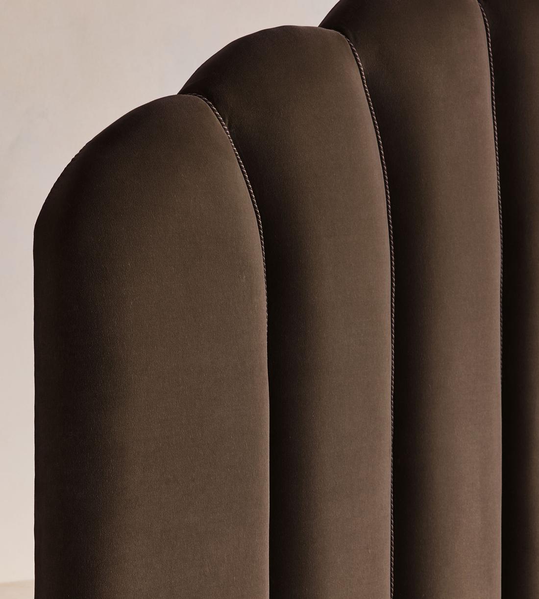 Manette Bed - with Twisted Cord - Double - Velvet - Chocolate - Images - Image 4