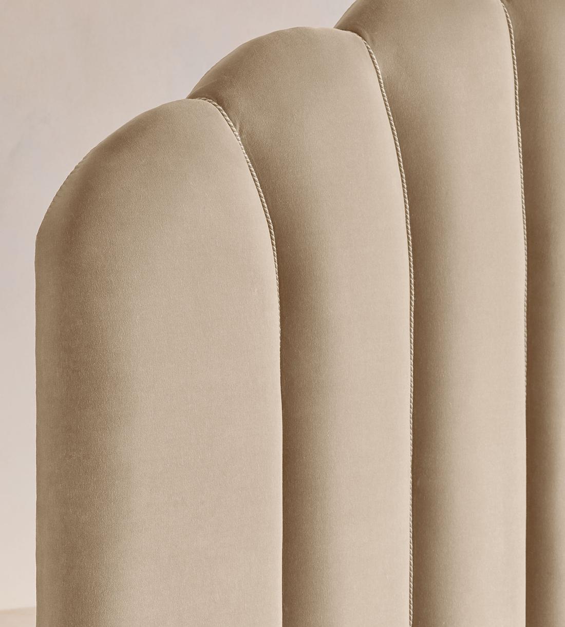 Manette Bed - with Twisted Cord - Double - Velvet - Oyster - UK - Images - Image 4