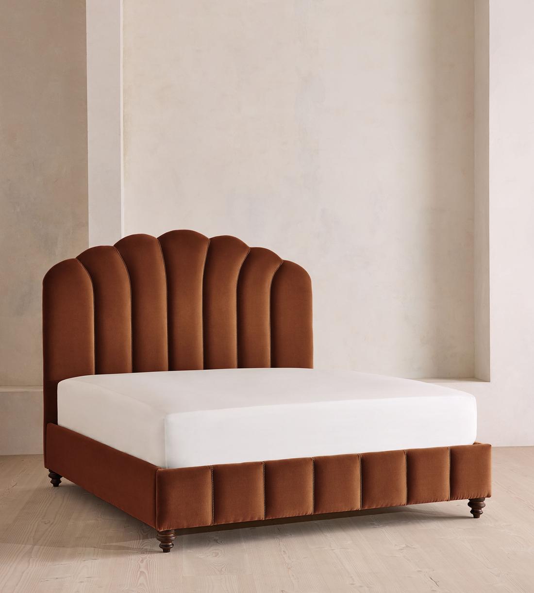Manette Bed - with Twisted Cord - Full - Velvet - Cinnamon - US - Listing - Image 1