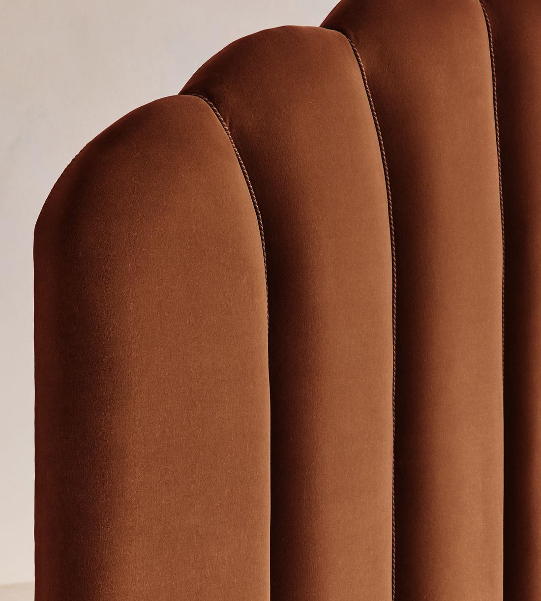 Manette Bed - with Twisted Cord - Full - Velvet - Cinnamon - US - Images - Image 4