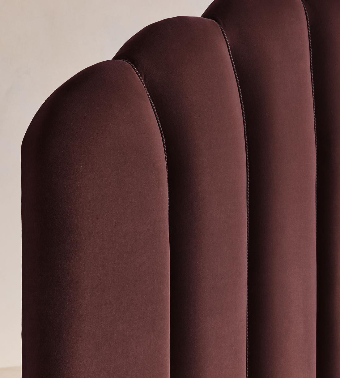 Manette Bed - with Twisted Cord - Double - Velvet - Aubergine - UK - Images - Image 4