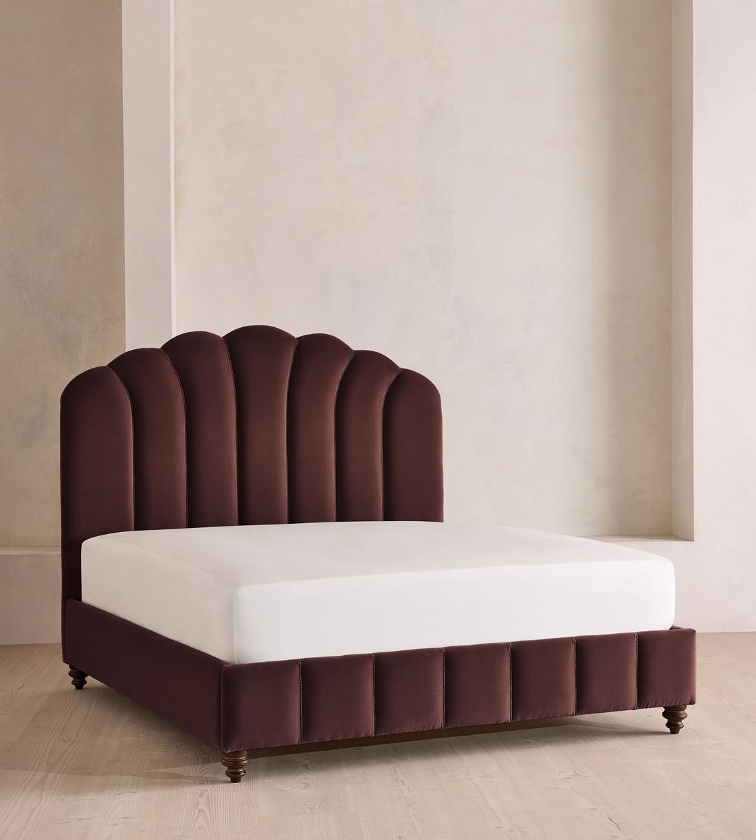 Manette Bed - with Twisted Cord - Full - Velvet - Aubergine - US - Listing - Image 1