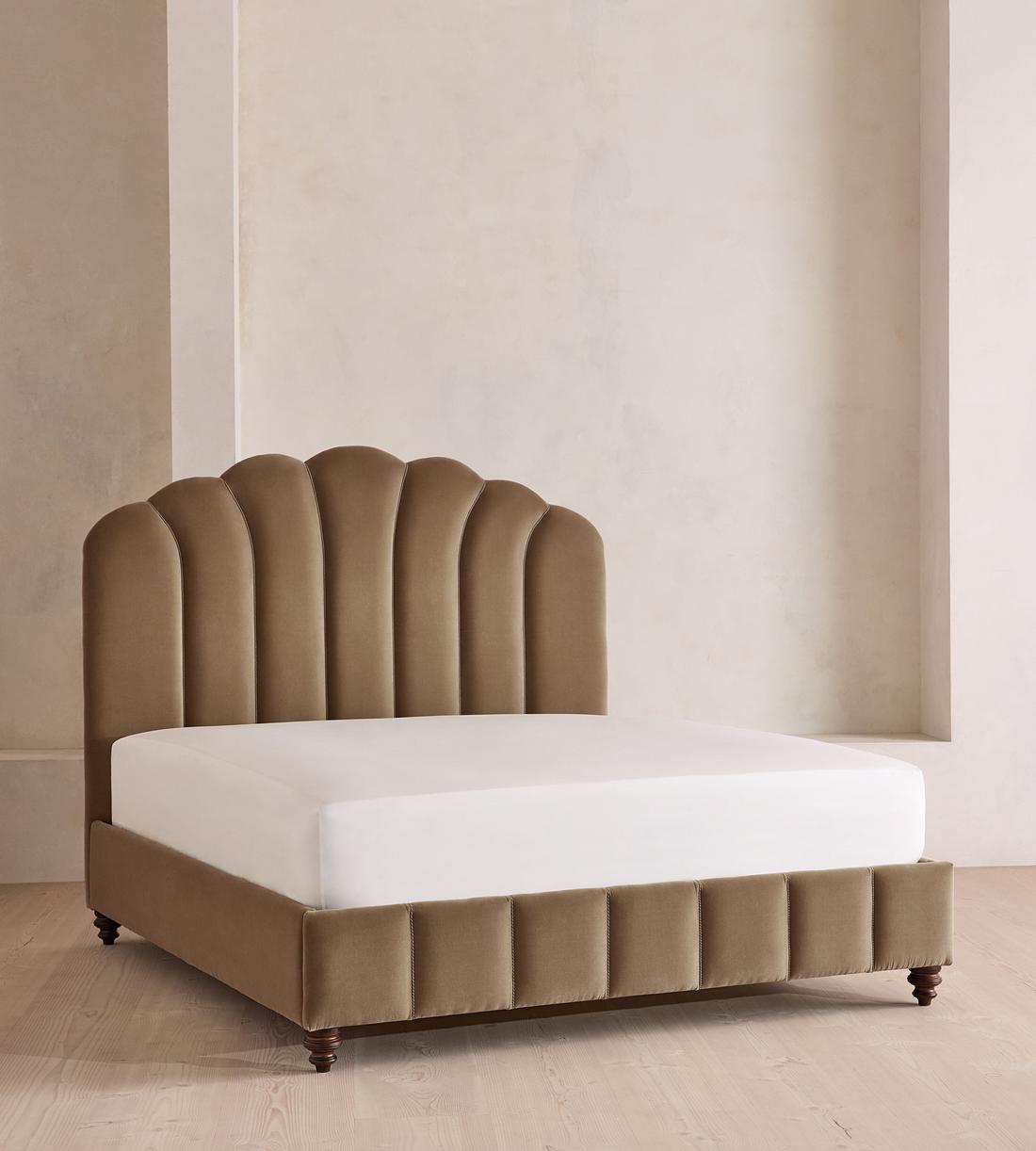 Manette Bed - with Twisted Cord - Full - Velvet - Truffle - US - Listing - Image 1