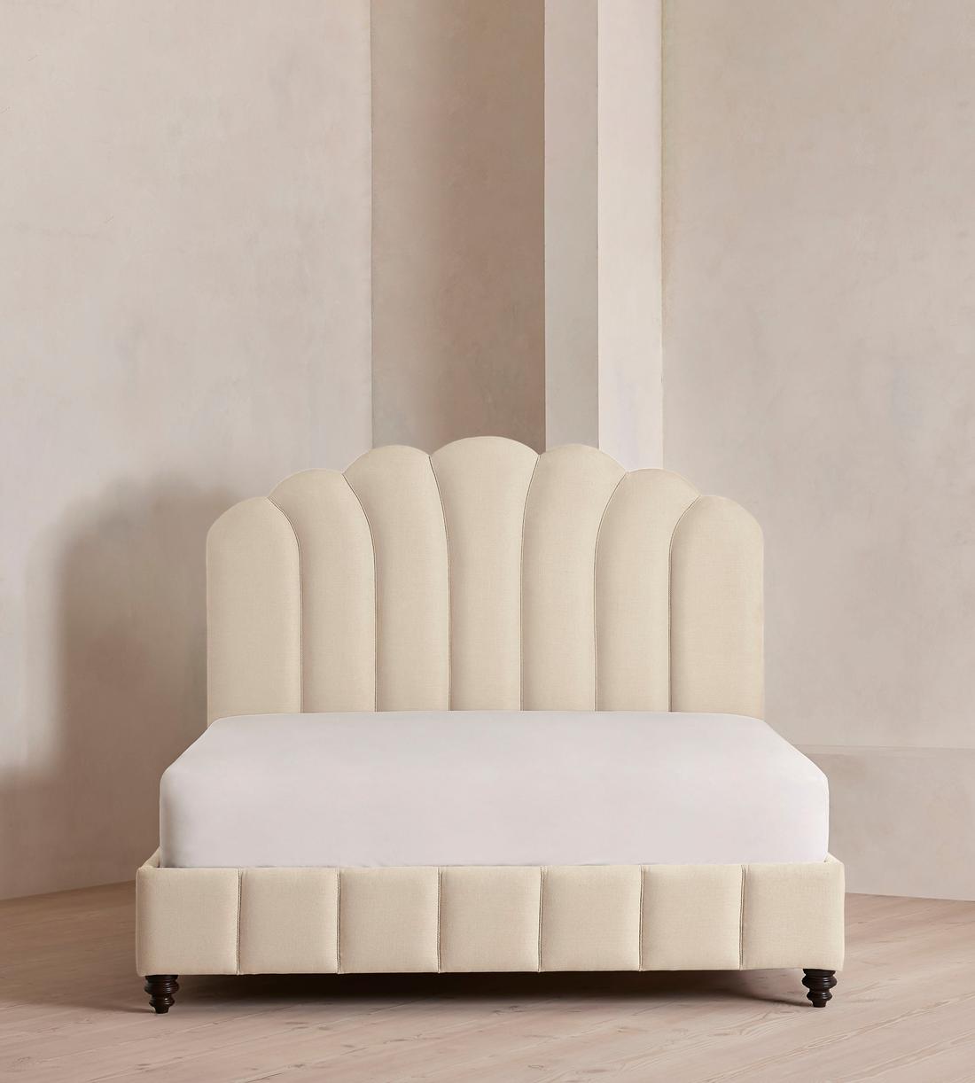 Manette Bed - with Twisted Cord - Double - Linen - Bisque - Listing - Image 2