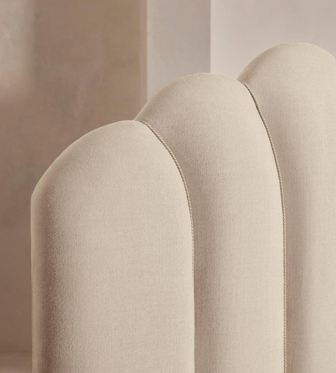 Manette Bed - with Twisted Cord - Double - Linen - Bisque - Images - Image 4