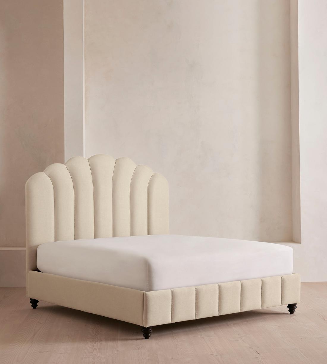 Manette Bed - with Twisted Cord - Full - Linen - Bisque - US - Listing - Image 1