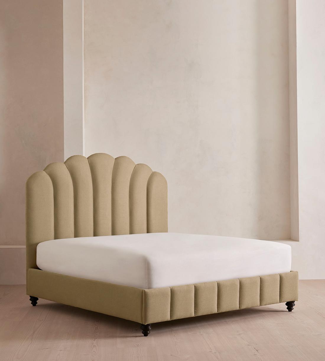 Manette Bed - with Twisted Cord - Double - Linen - Wheat - Listing - Image 1