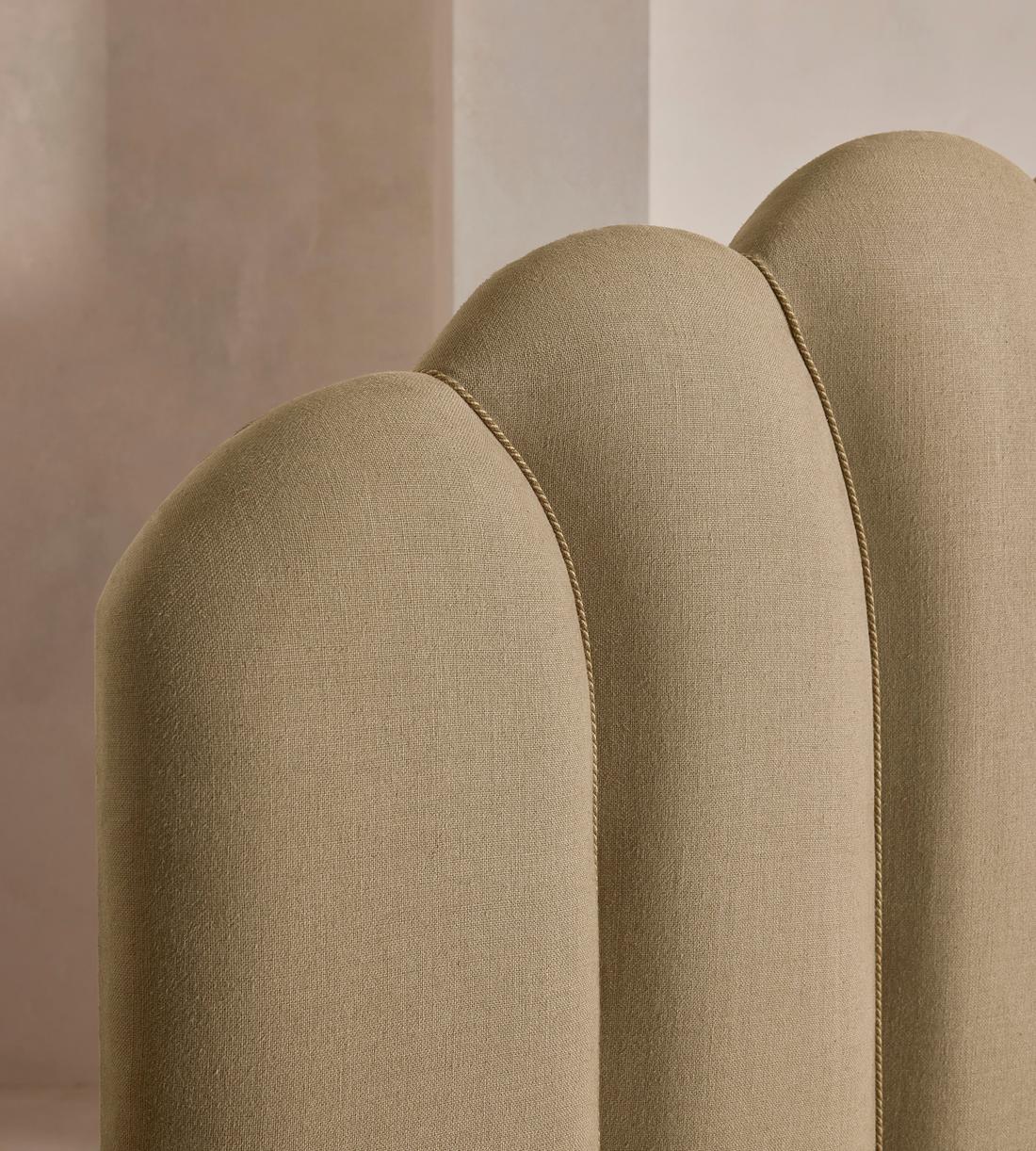 Manette Bed - with Twisted Cord - Double - Linen - Wheat - Images - Image 4