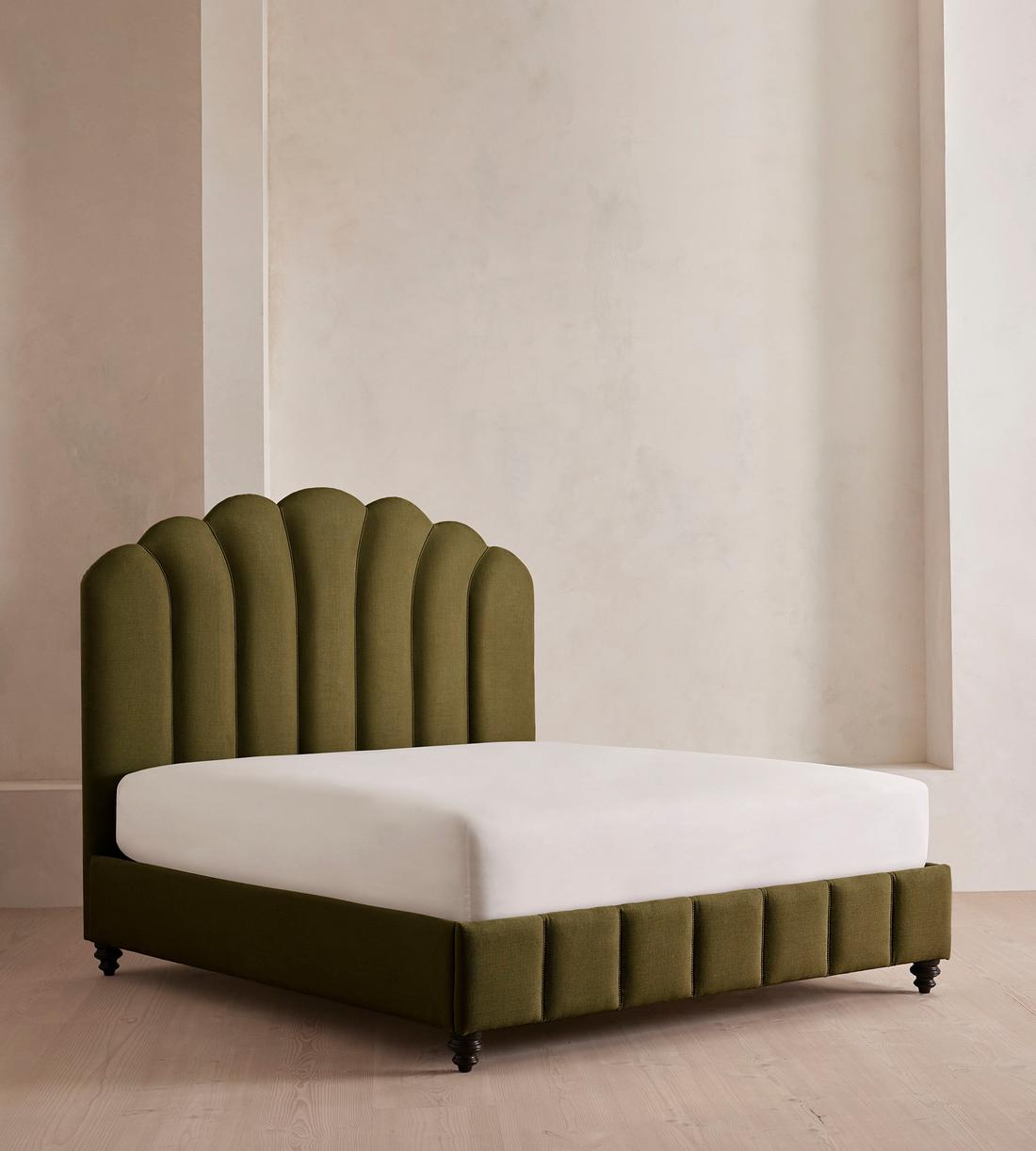 Manette Bed - with Twisted Cord - Full - Linen - Olive - US - Listing - Image 1