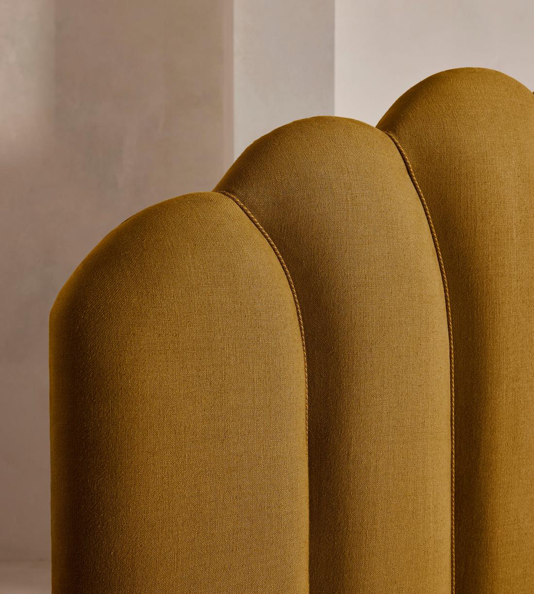 Manette Bed - with Twisted Cord - Double - Linen - Turmeric - UK - Images - Image 4