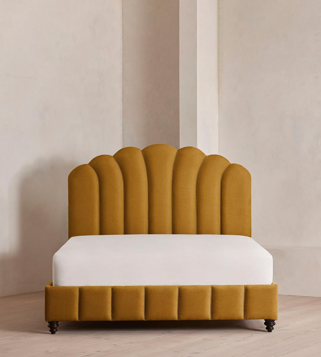 Manette Bed - with Twisted Cord - Full - Linen - Turmeric - US - Listing - Image 2