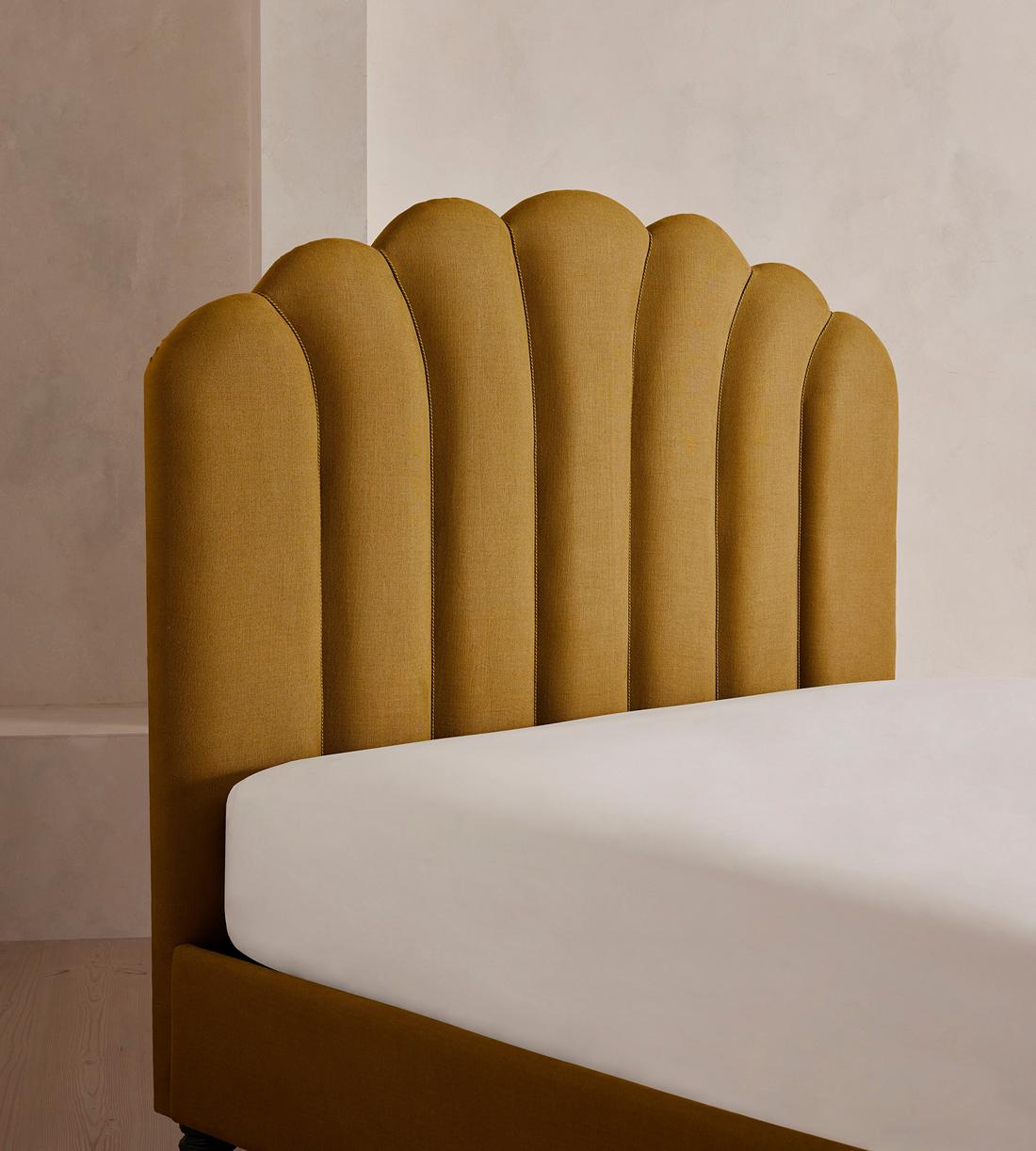 Manette Bed - with Twisted Cord - Full - Linen - Turmeric - US - Images - Image 3