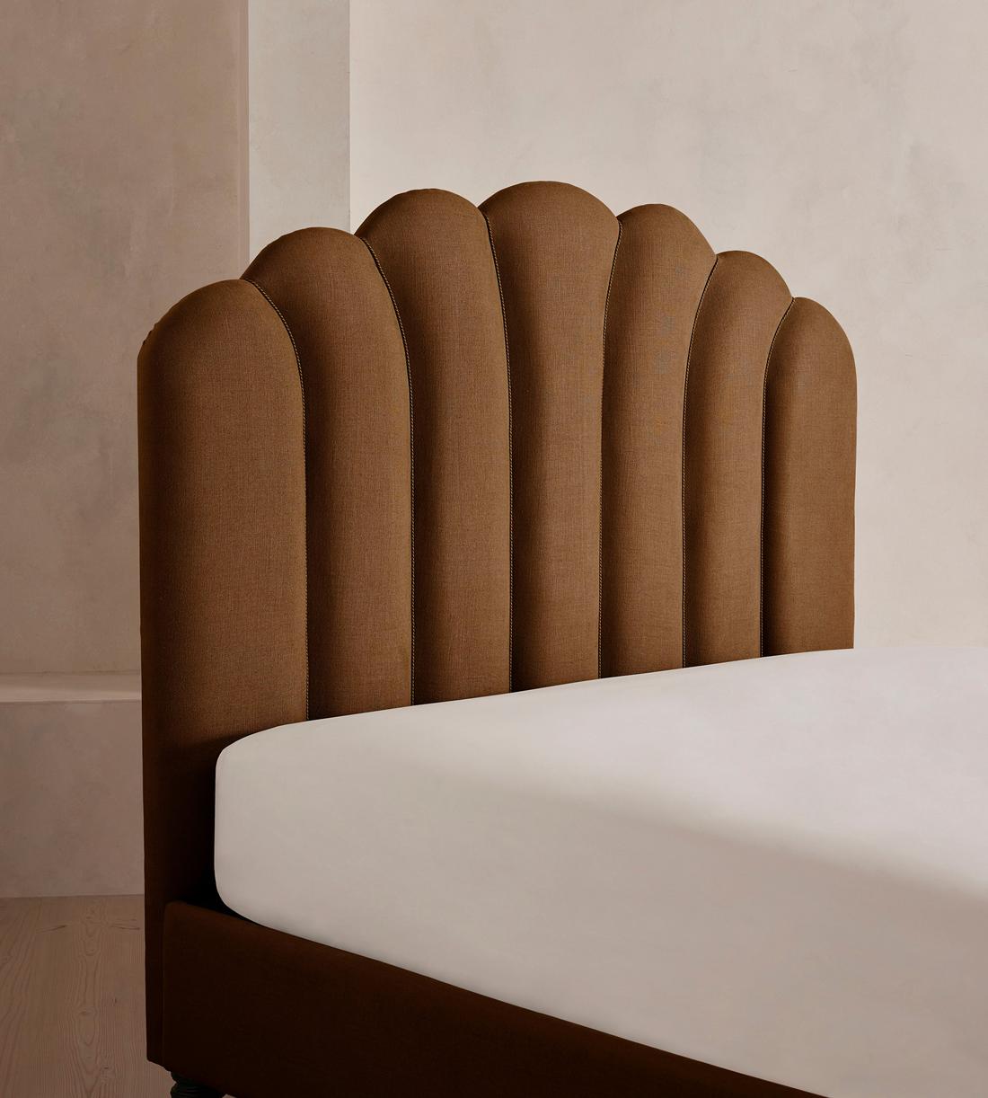 Manette Bed - with Twisted Cord - Double - Linen - Terracotta - UK - Images - Image 3