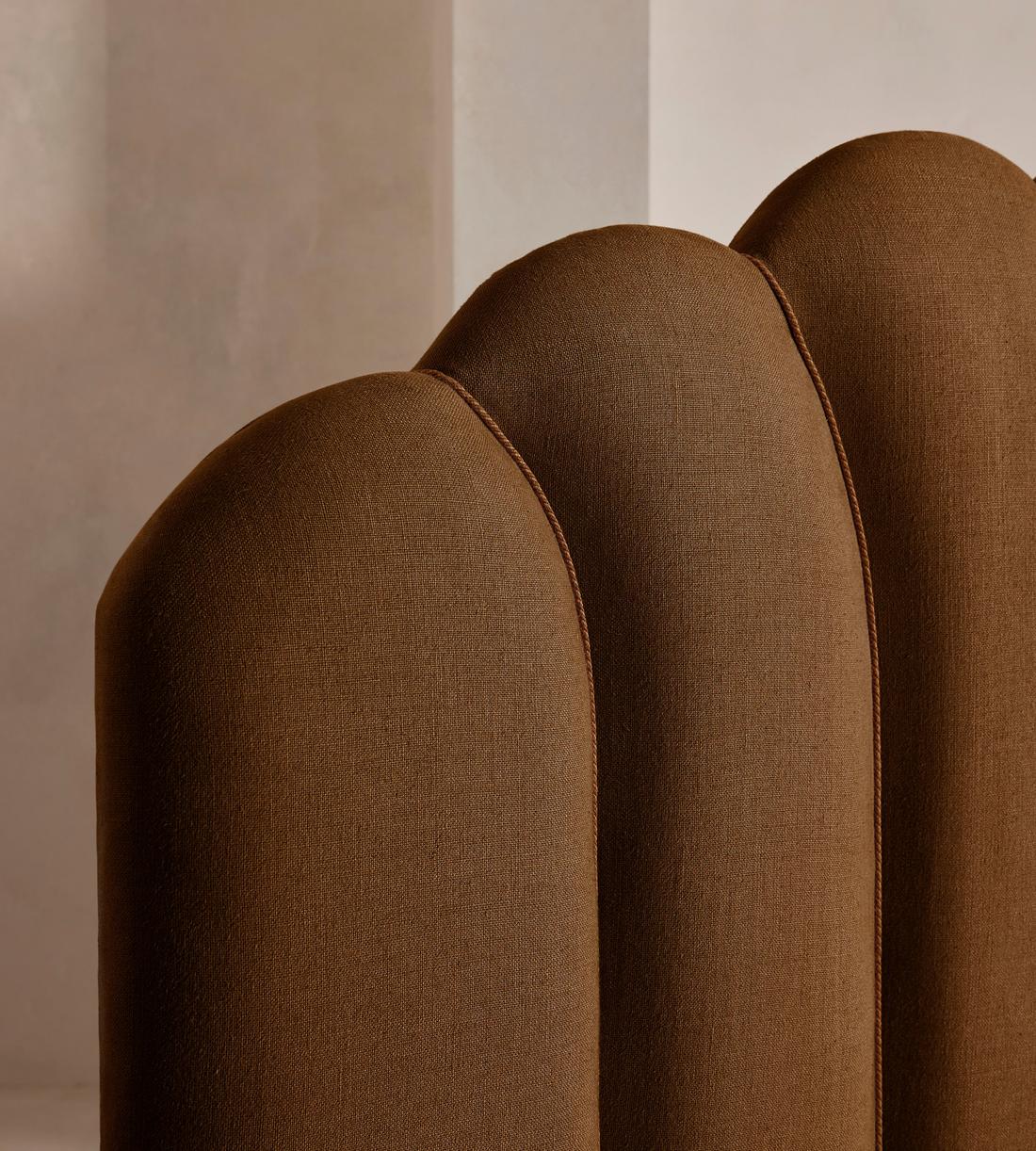 Manette Bed - with Twisted Cord - Full - Linen - Terracotta - US - Images - Image 4