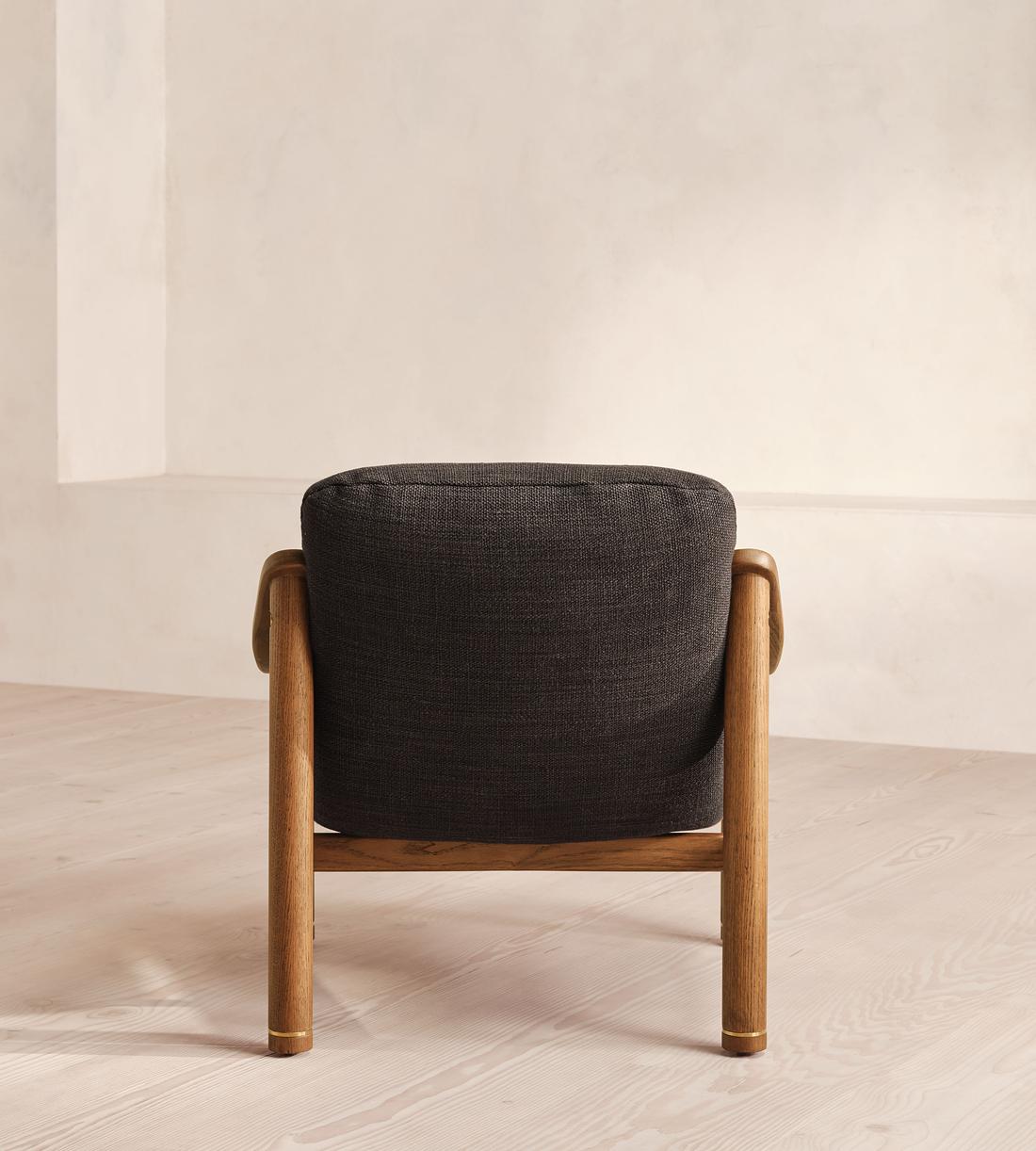 Karine Armchair - Dark Stain - Wool Linen - Cacao - US - Images - Image 5